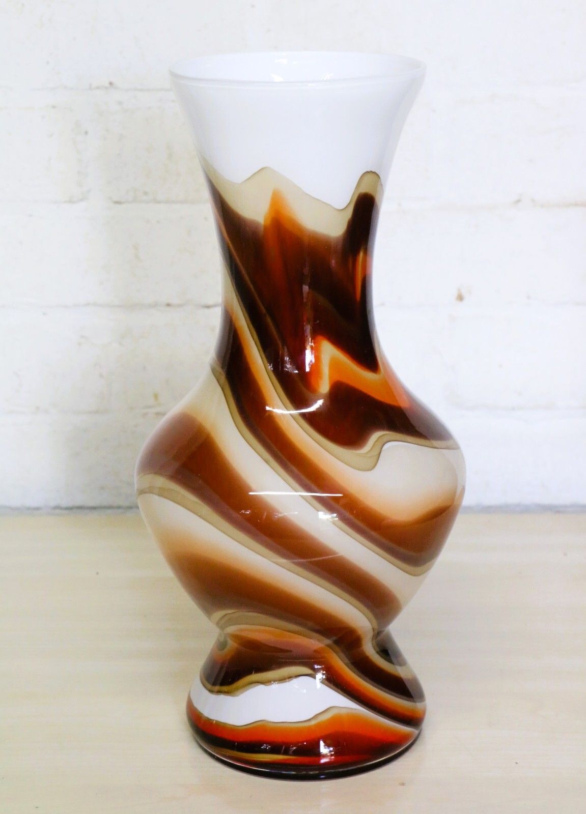 Large Vase Vintage Carlo Moretti Marbled Italian Glass Vase  1960's.
