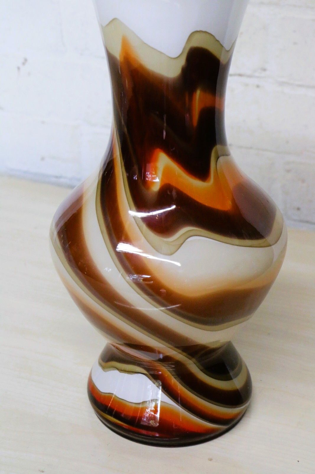 Large Vase Vintage Carlo Moretti Marbled Italian Glass Vase  1960's. photo Home Decor