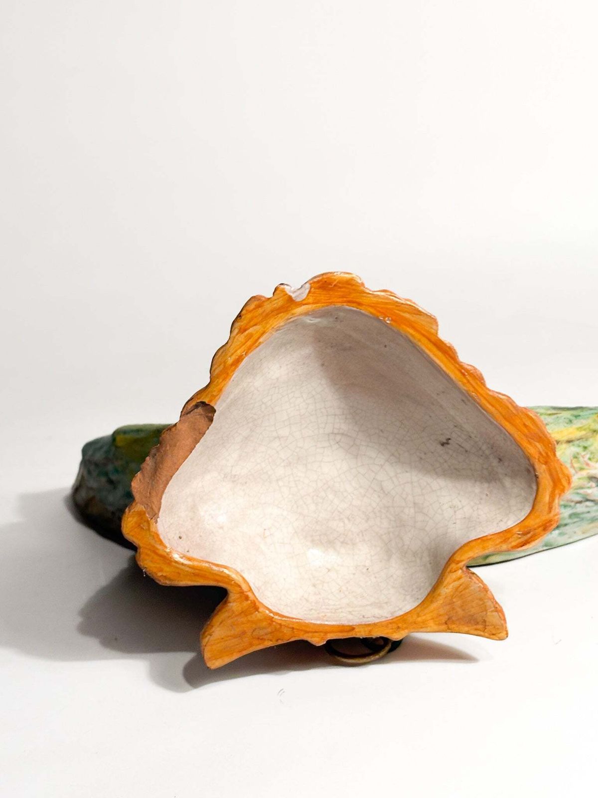 photo for sale Italian Ceramic Wall Vase With Angel Early Twentieth Century