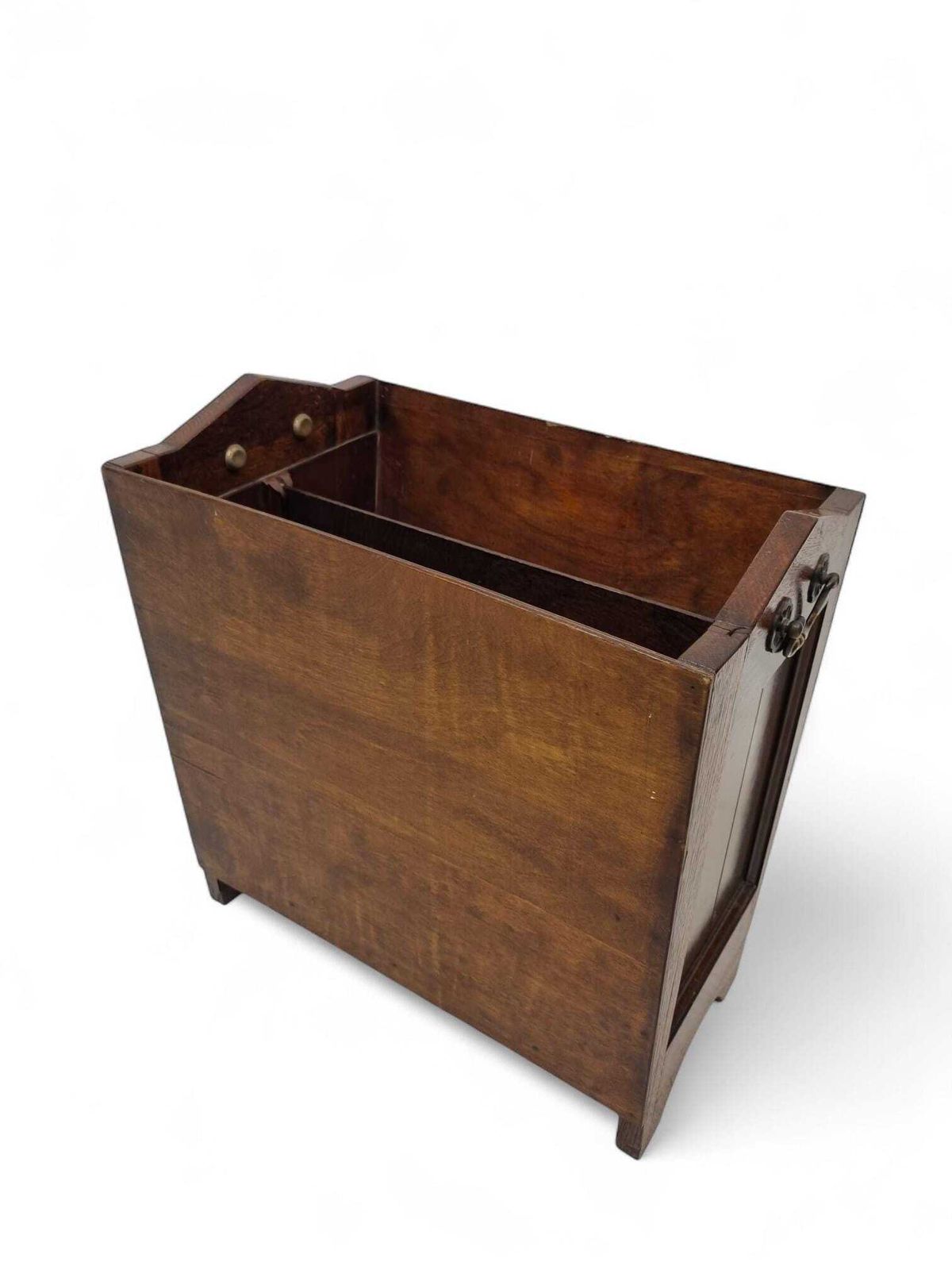 photo furniture Antique Oak Magazine Rack / Brown Oak C1920
