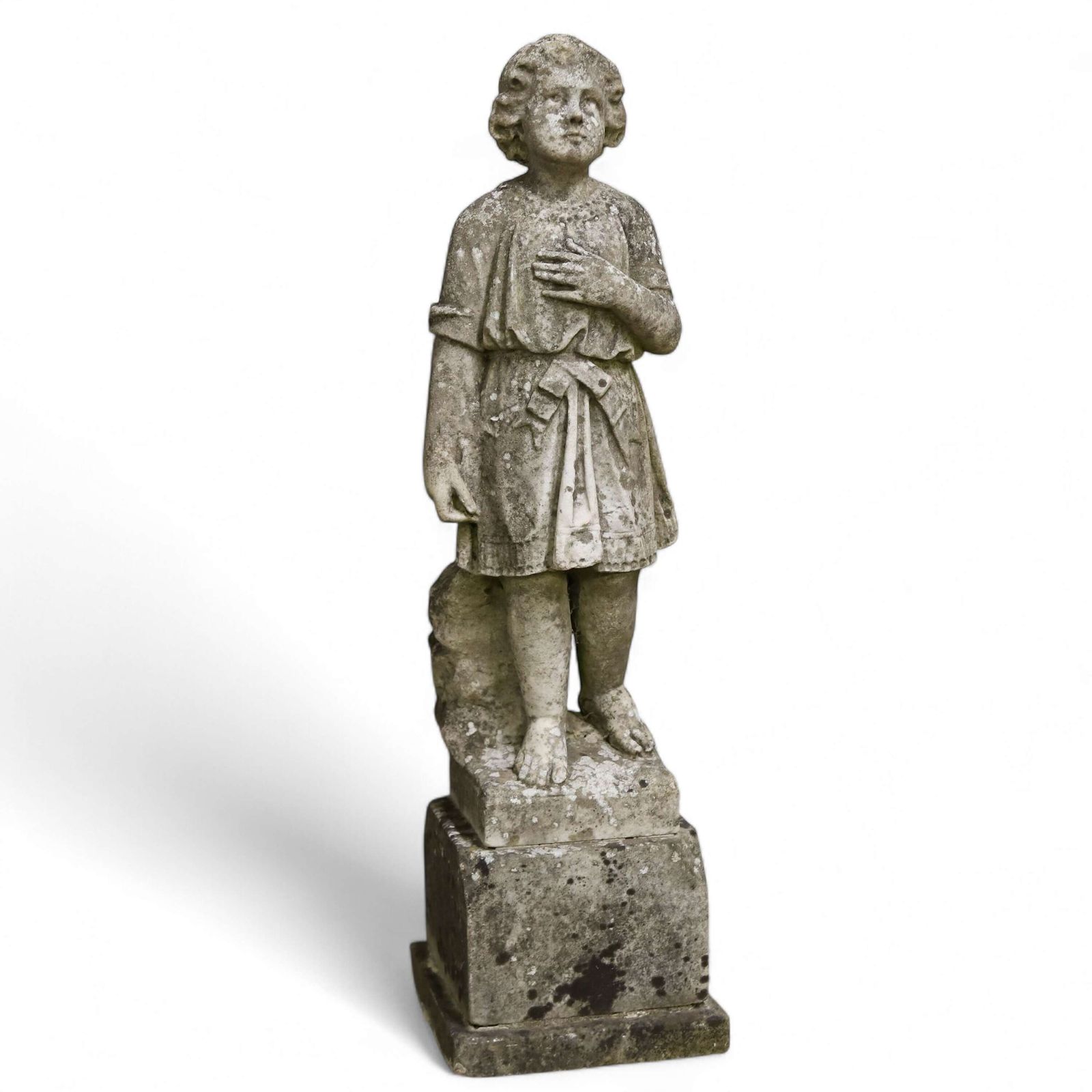 Footsteps In Time: 19th Century Marble Statue Child Of The Eternal Spring