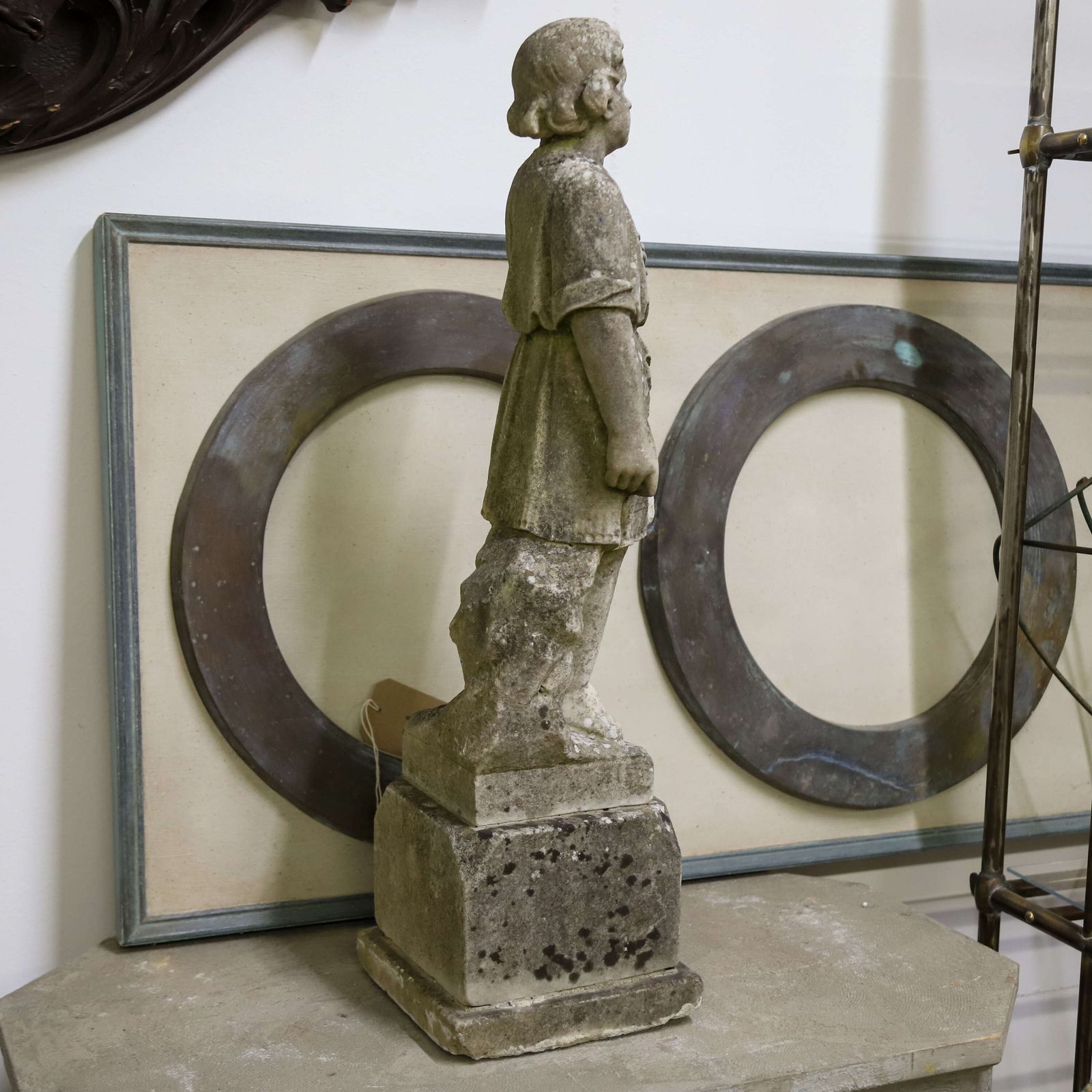 899.0 Footsteps In Time: 19th Century Marble Statue Child Of The Eternal Spring photo