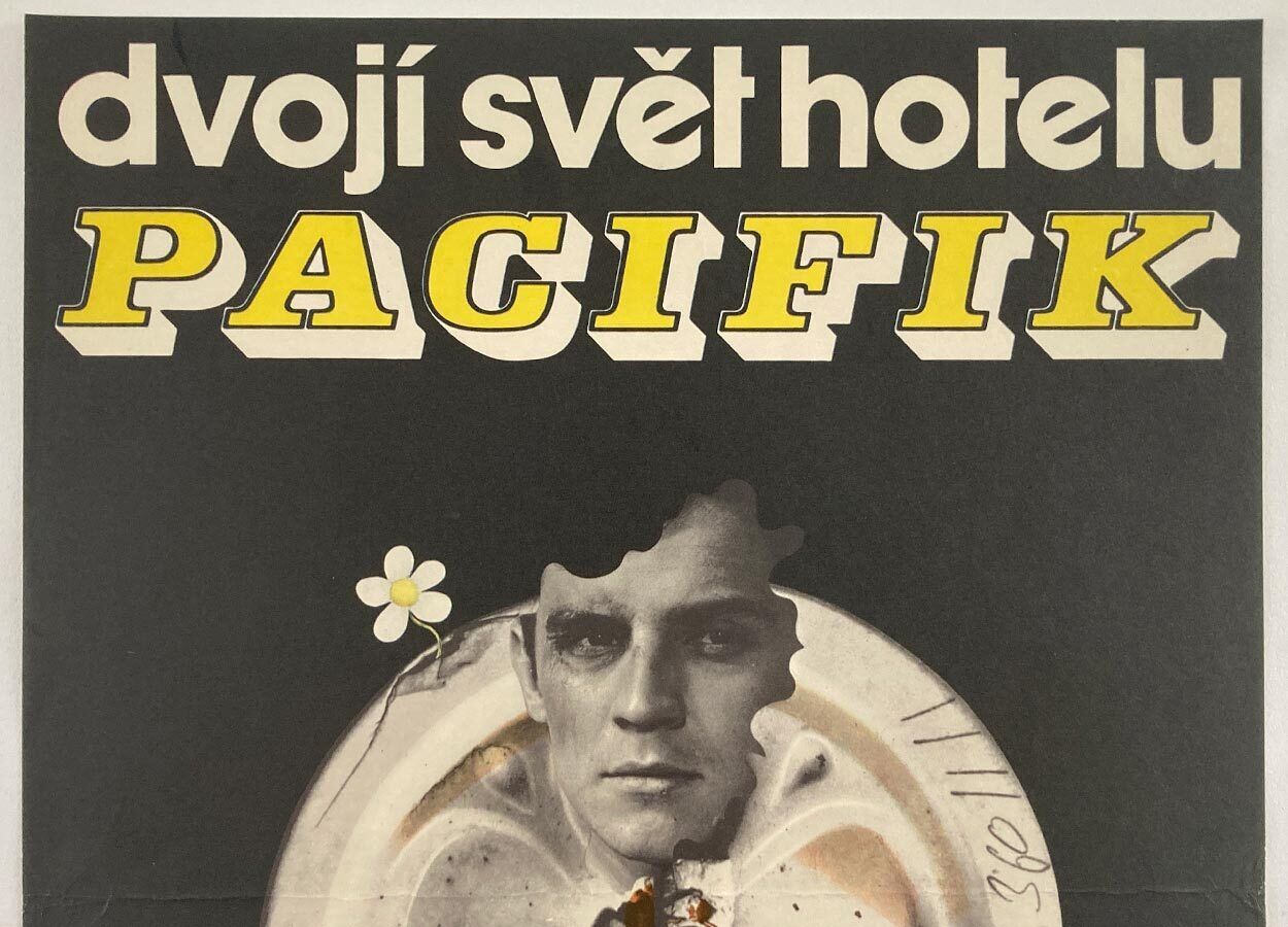 Original Film Poster, Behind The Scenes At Pacific Hotel, Zdeněk Ziegler, 1975, Genuine Czech Vintage Print photo for sale
