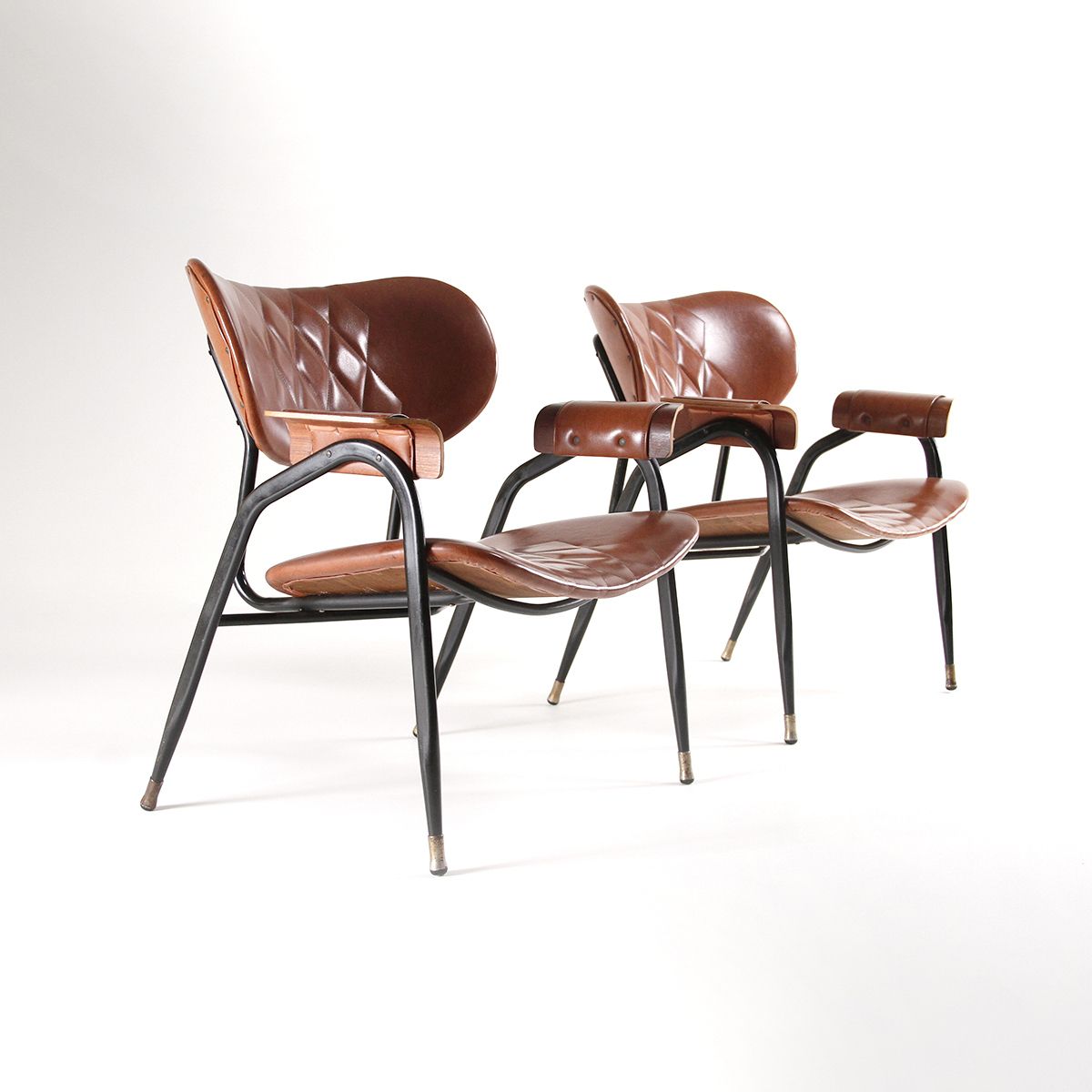 Pair Of 50s Armchairs Designed By Gastone Rinaldi For Rima photo for sale