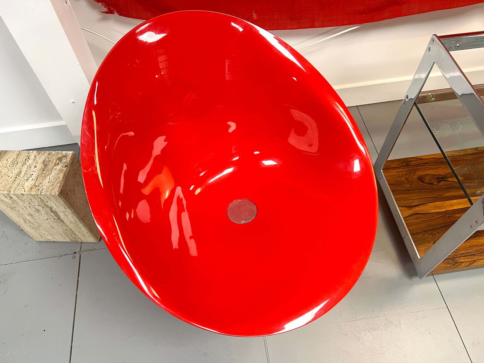 Kartell Eros, Pair Of Red & Chrome Swivel Chairs photo buy