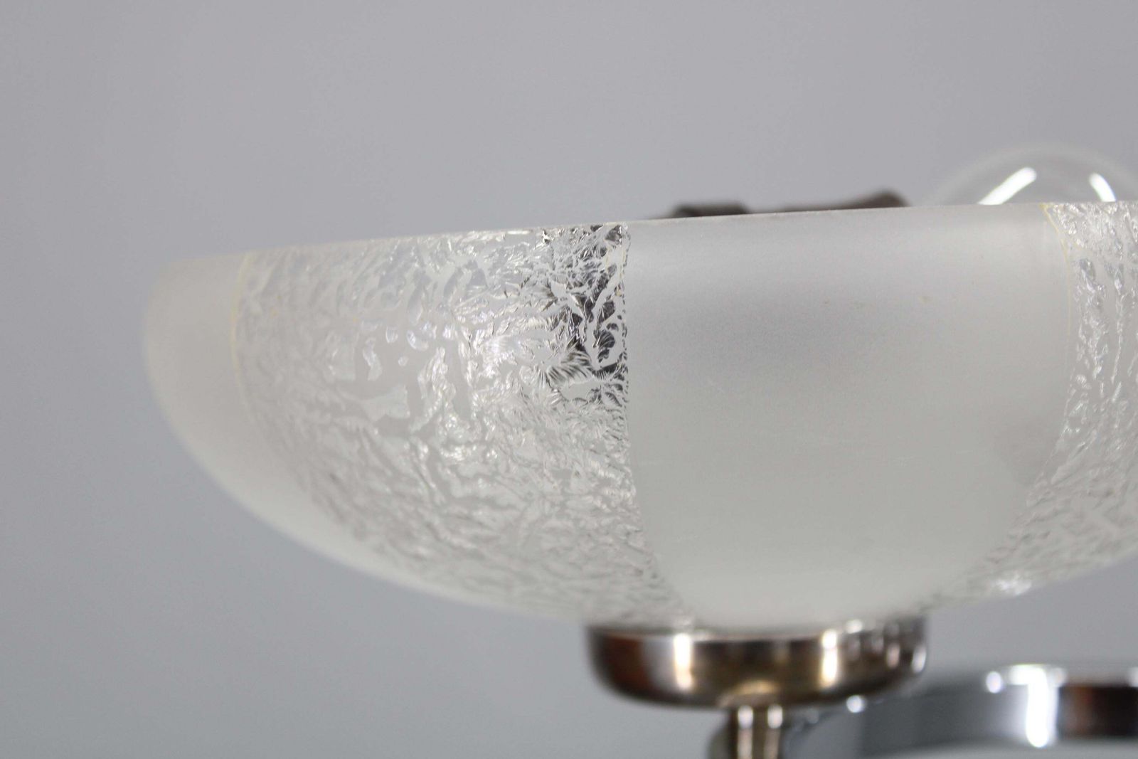 1950s Chrome And Glass Chandelier By Napako, Czechoslovakia photo vintage