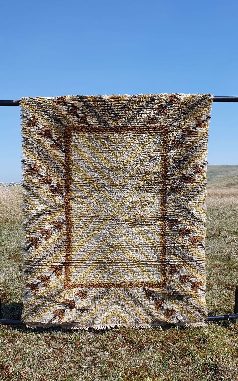 A 1970s Swedish Wool Rya Rug.156cm X 120cm