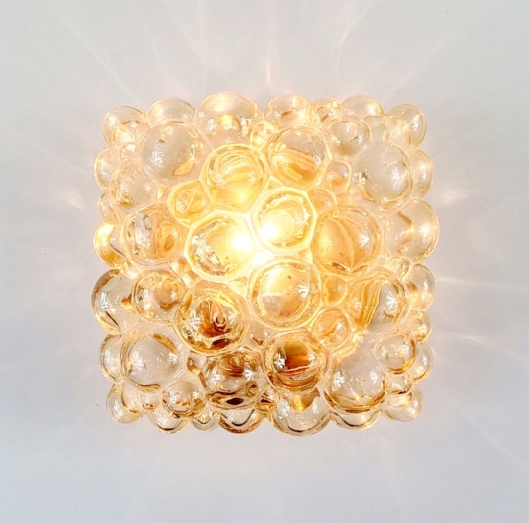Pair Of Mid Century Amber Bubble Glass Wall Lights By Helena Tynell For Limburg, Germany, 1970s photo buy