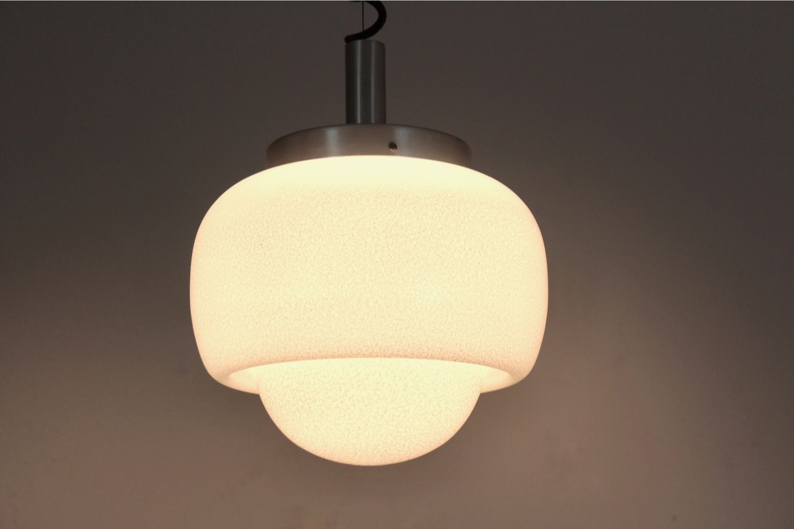 Peill & Putzler Aluminum And Opal Glass Bubble Pendant, Germany, 1960s photo furniture