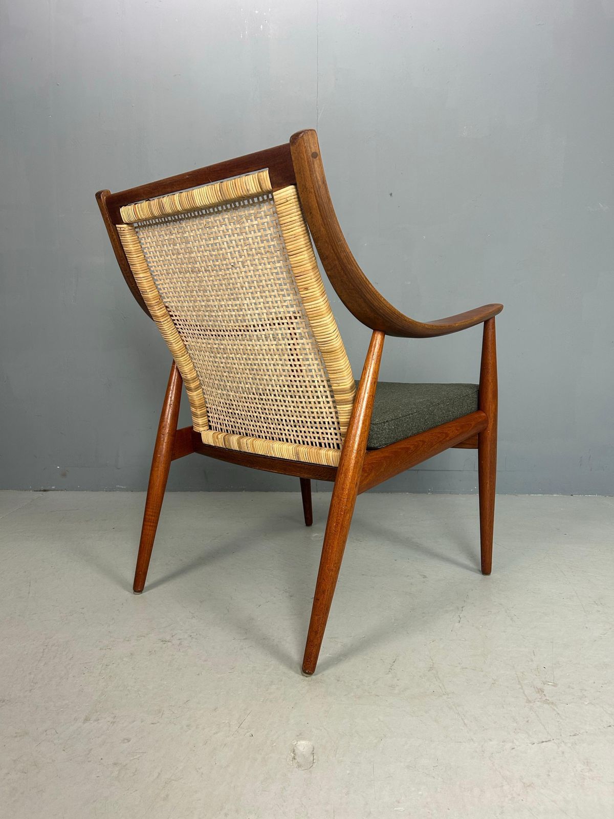 Peter Hvidt& Orla Mølgaard Nielsen Fd146 Cane Back Easy Chair, Denmark photo for sale
