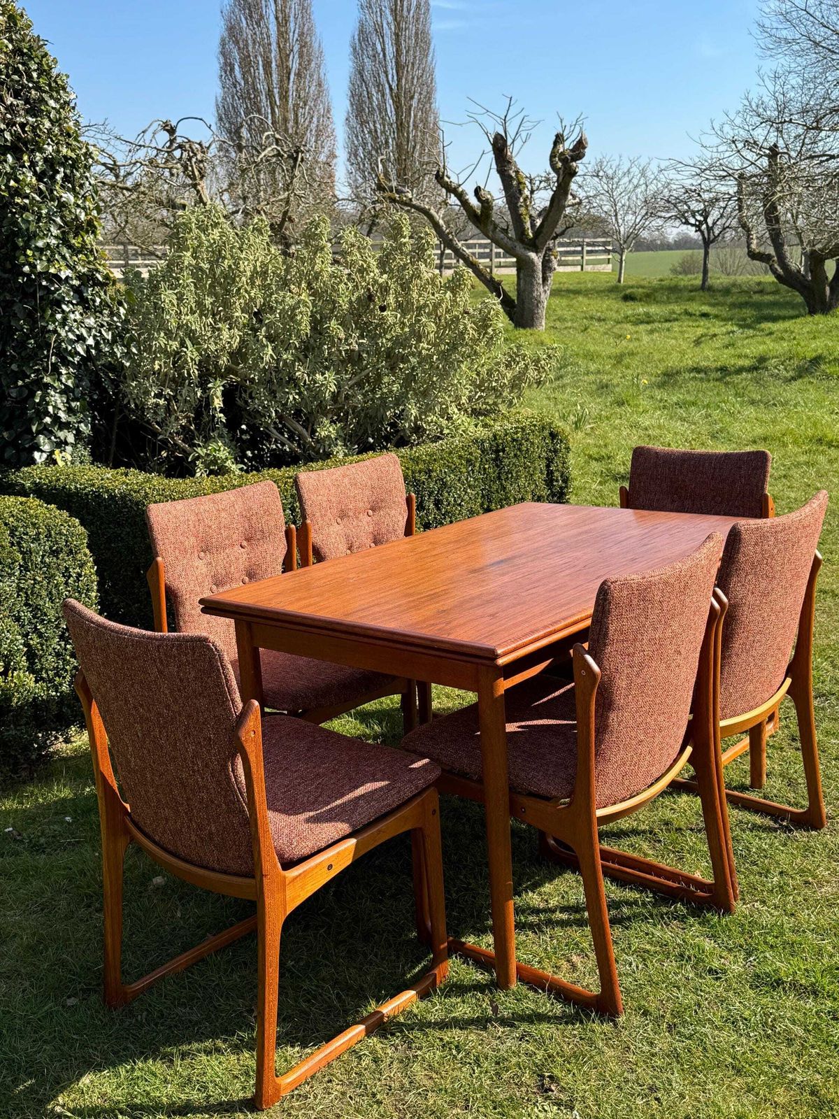 Mid Century Modern Danish Teak Dining Set Eight Teak Dining Chairs By Vendrup Stolefabrik And A Large Dining Table By A M Moller photo Furniture