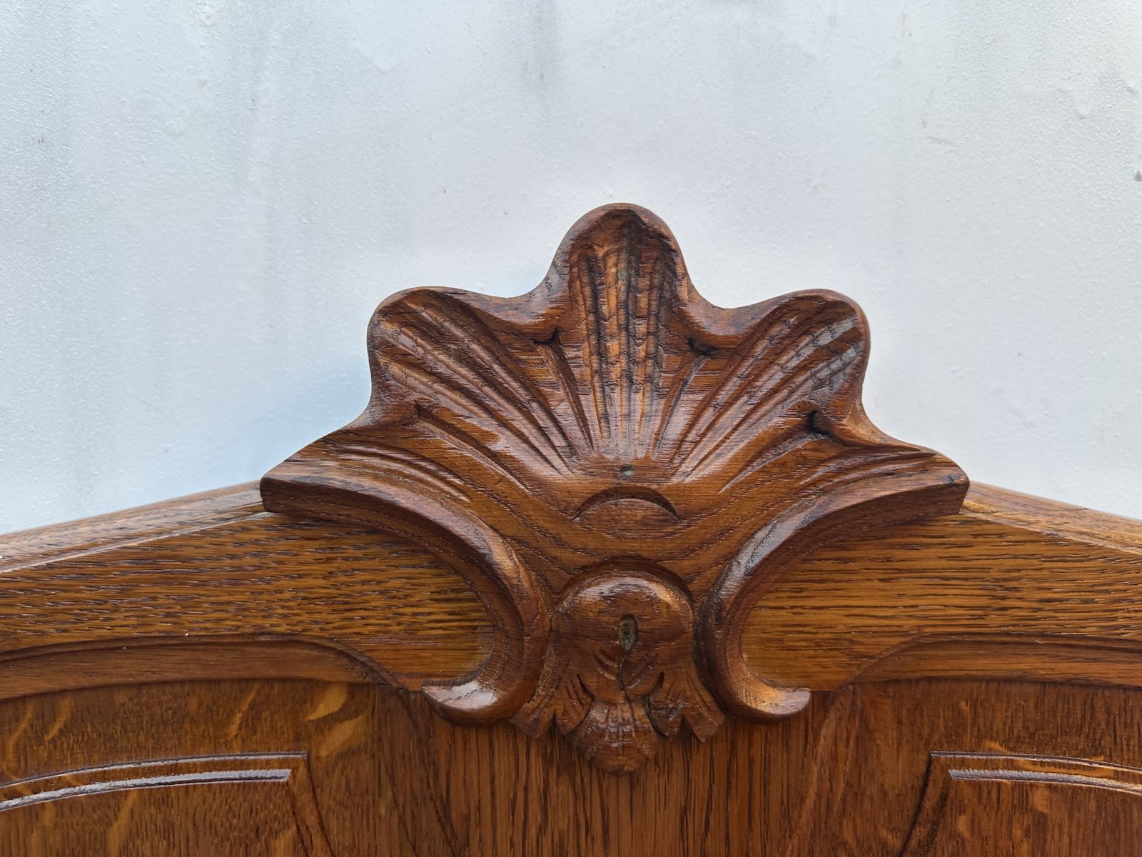 375.0 Attractive French Louis XV Antique Style Oak Double Bed Frame – Great Condition photo