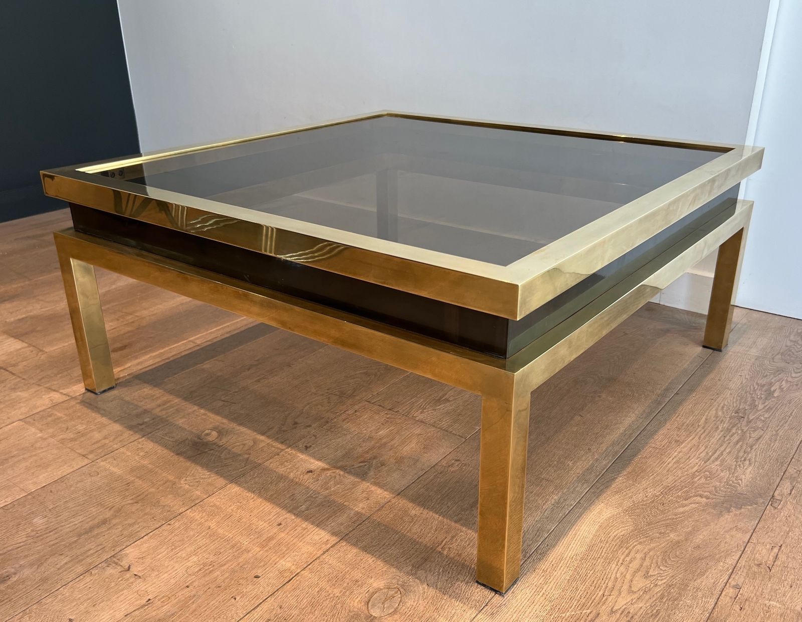 Brass And Black Lacquer Coffee Table By Guy Lefèvre For Maison Jansen photo furniture