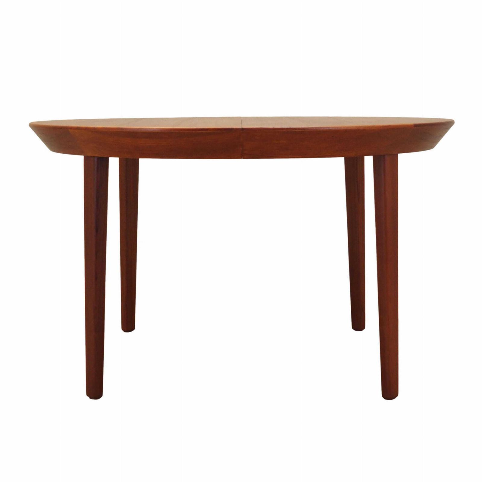Ronde Teakhouten Tafel, Deens Design, Ca. Jaren 1960, Fabrikant: Gudme Møbelfabrik, Ontwerper: Ole Hald