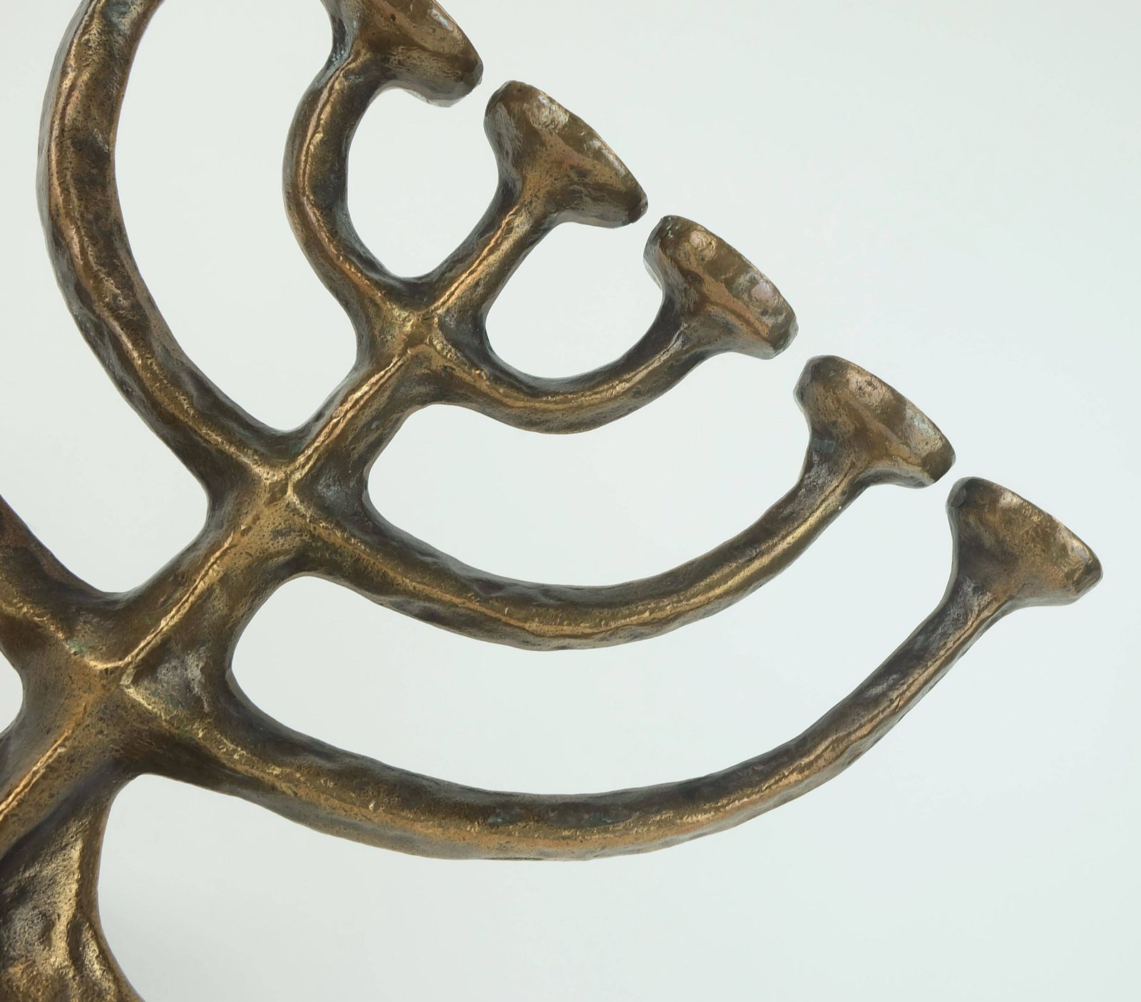 7 Armed Cand1960s 70s Mid Century Brutalist Bronze Candelabra photo vinterior