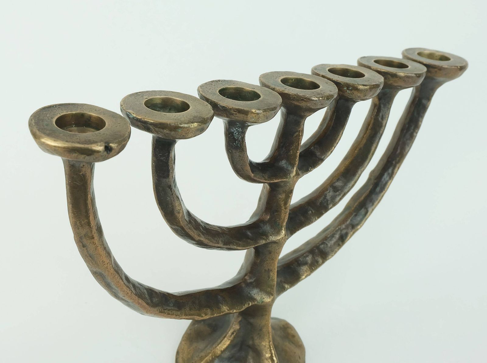 7 Armed Cand1960s 70s Mid Century Brutalist Bronze Candelabra photo buy