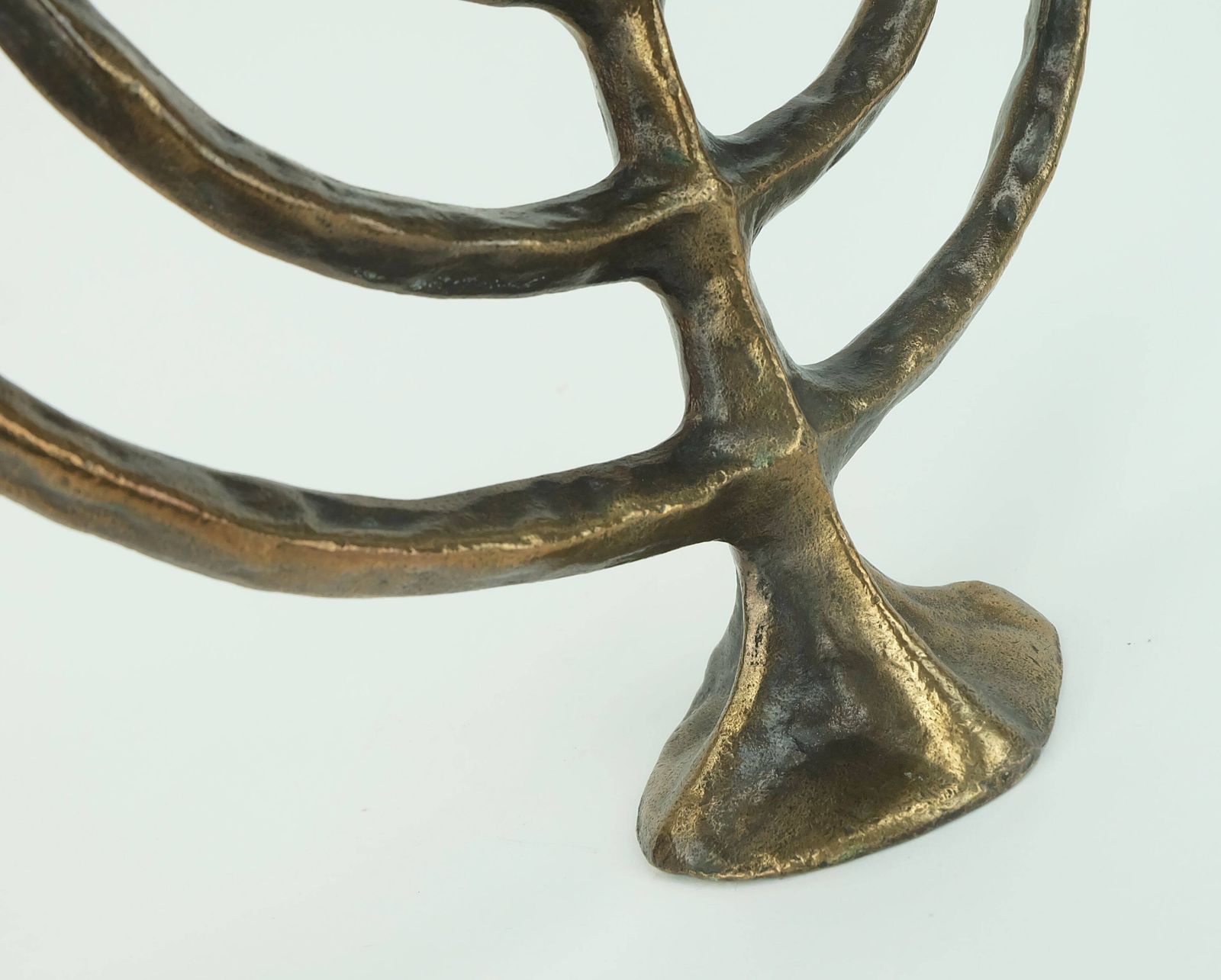7 Armed Cand1960s 70s Mid Century Brutalist Bronze Candelabra photo vintage