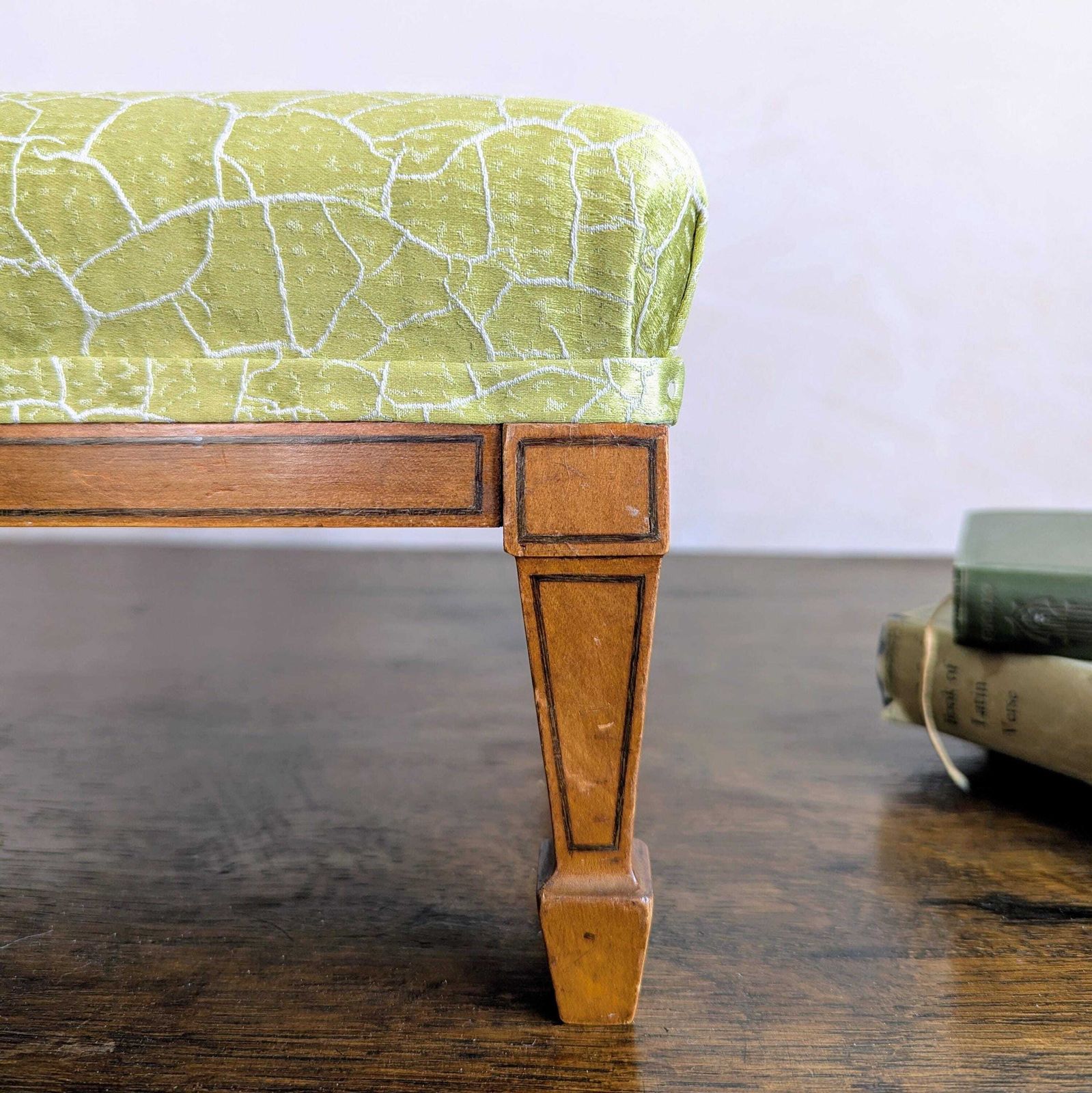 An Antique French Upholstered Footstool C1900 Zoffany Fabric photo Furniture