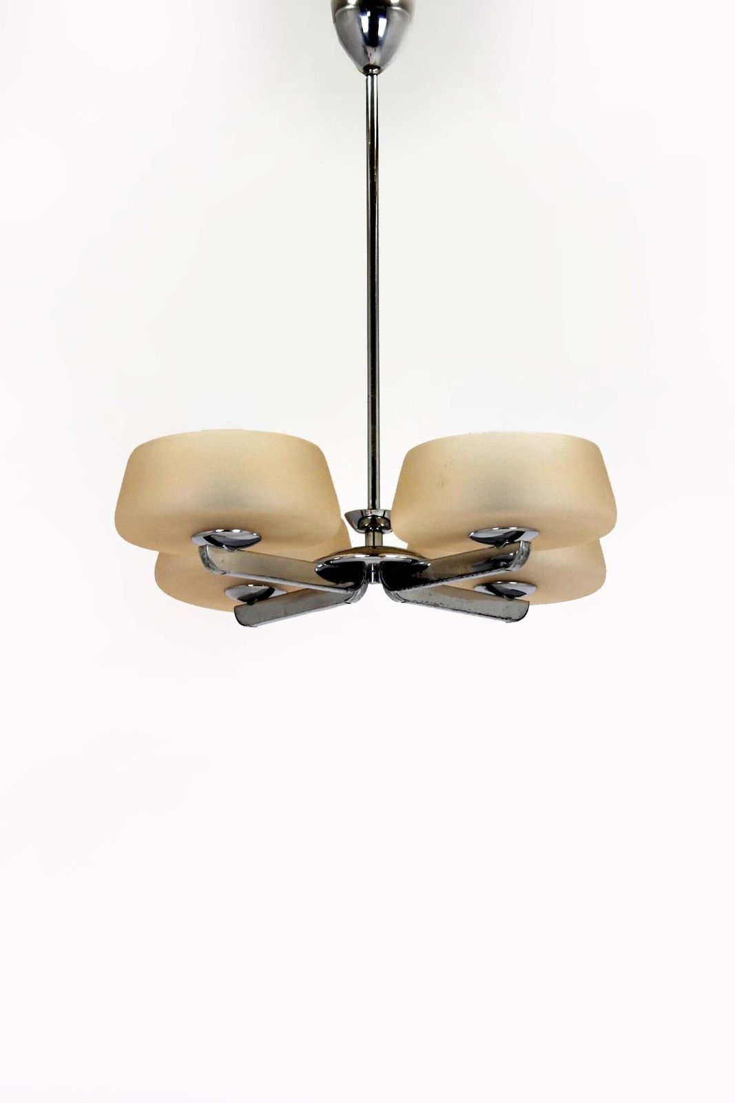 Art Deco Chrome Chandelier By Esc, Czechoslovakia, 1930s–1950s