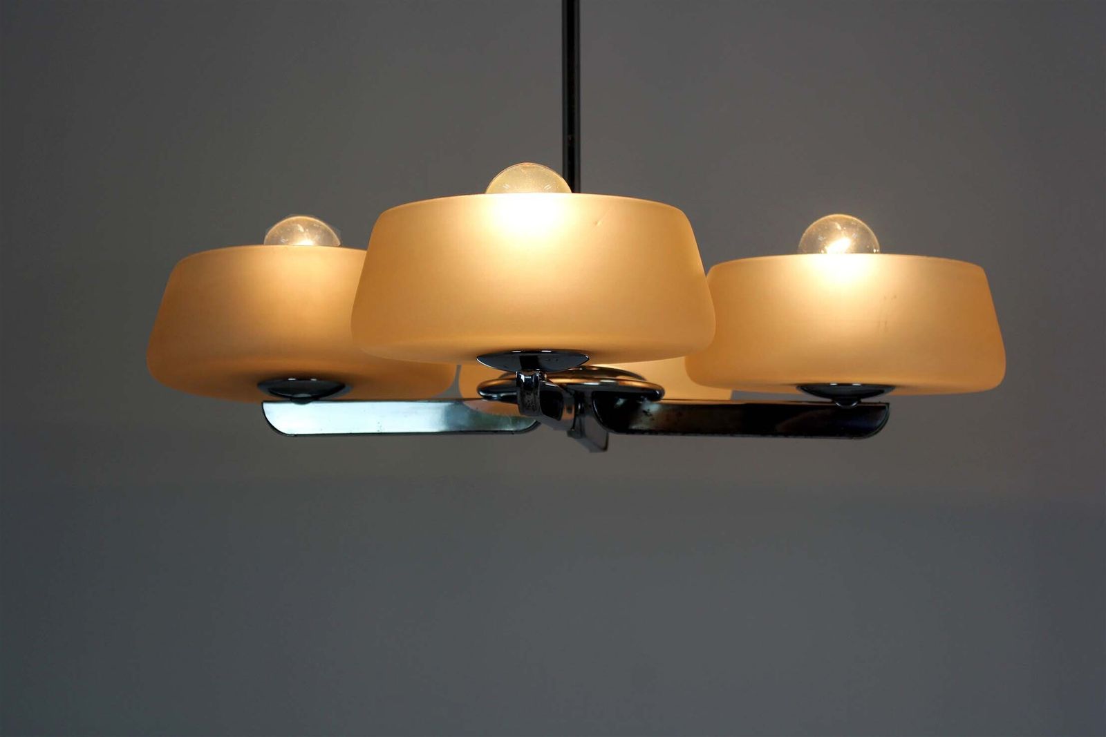 photo furniture Art Deco Chrome Chandelier By Esc, Czechoslovakia, 1930s–1950s