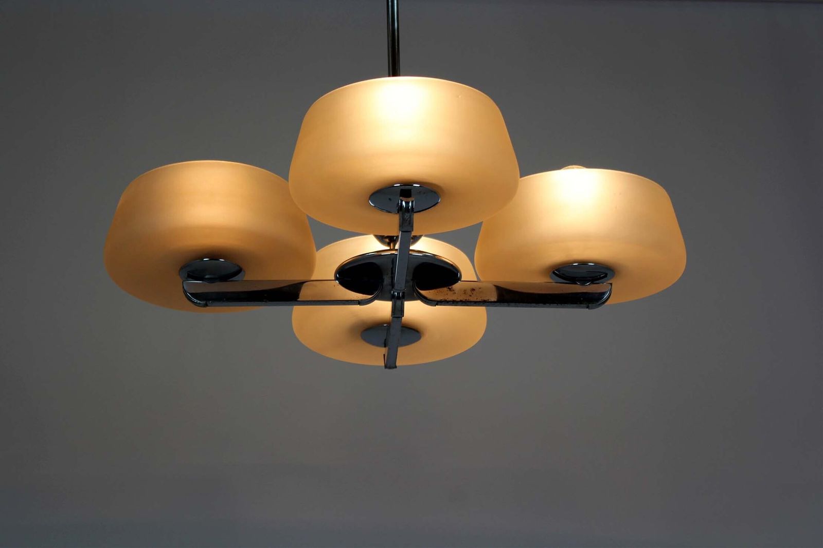Lighting Art Deco Chrome Chandelier By Esc, Czechoslovakia, 1930s–1950s photo