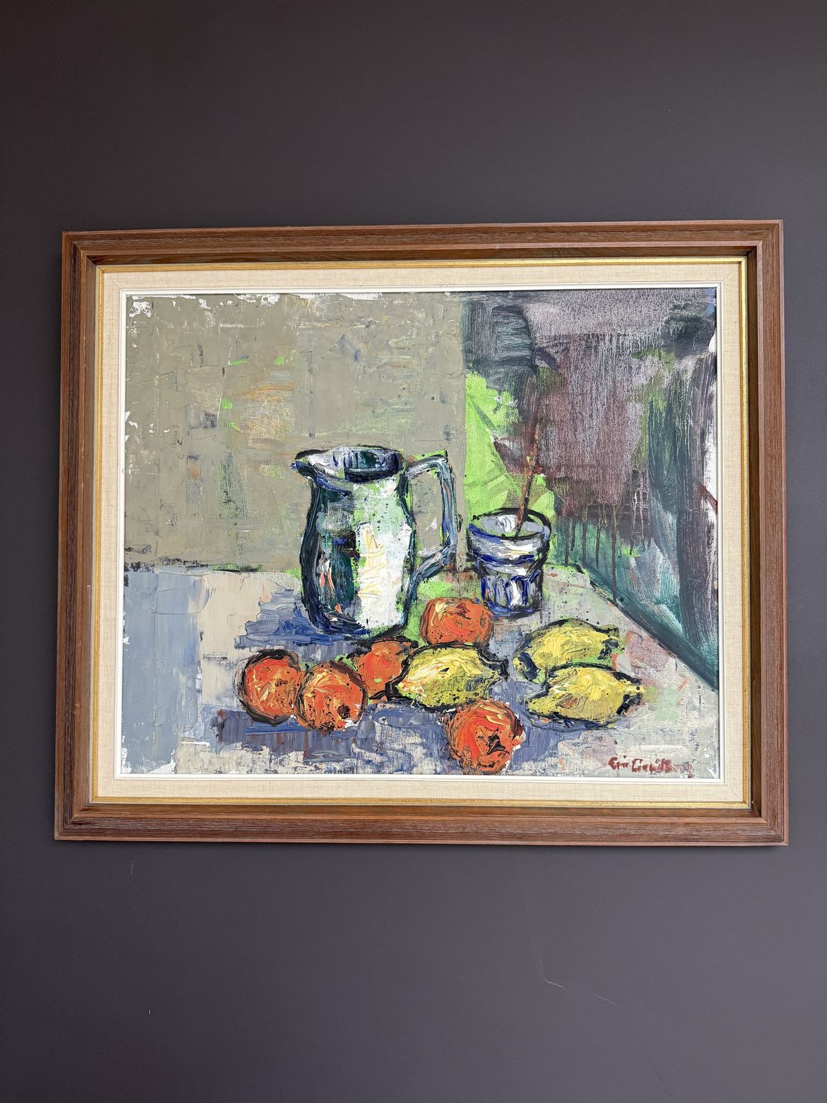 Still Life Jug And Fruit   Oil Painting By Eric Lundberg photo vinterior