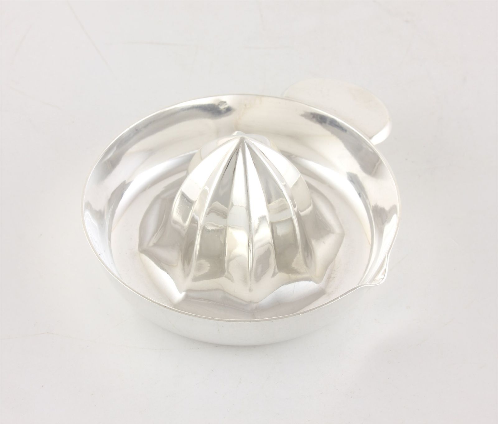 650.0 French Solid Silver Christofle Lemon Squeezer. Art Deco Citrus Press. photo