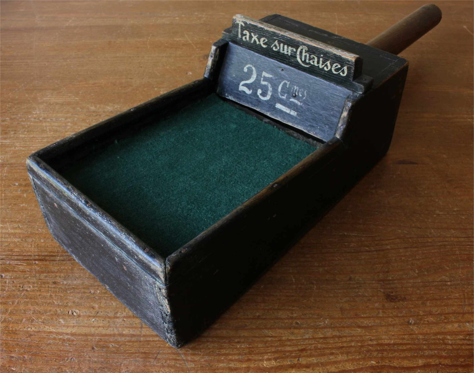 French Church Offering Box. Taxe Sur Chaises Collection Tray. Pew Rent. photo Home Decor
