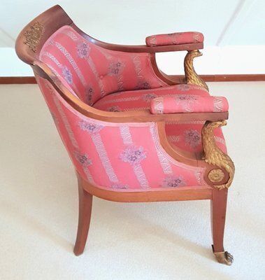 Antique Empire Armchair With Bronze Eagle Armrest, 1870s photo furniture
