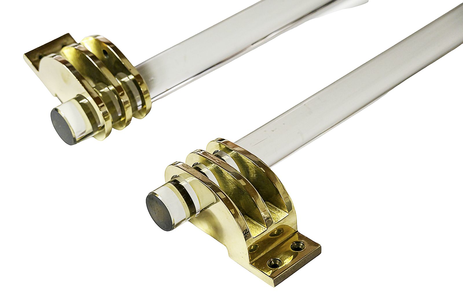 Set Of 4 Pcs. Large Art Deco Murano Glass And Brass Door Handles photo buy