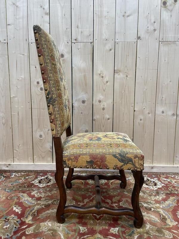 Suite De 4 Louis XIII Os De Mouton Tissu Fleurs photo vintage