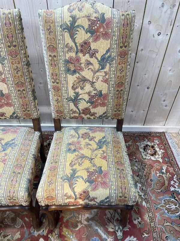 photo furniture Suite De 4 Louis XIII Os De Mouton Tissu Fleurs