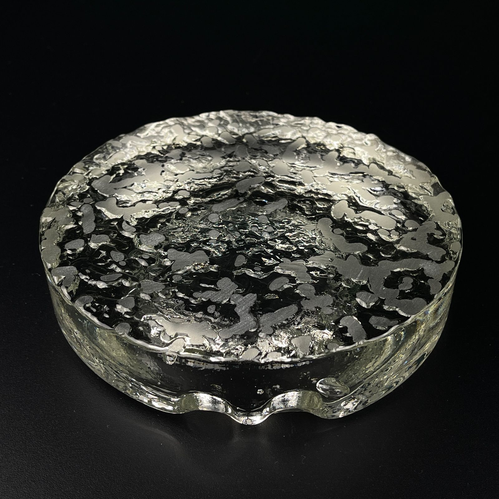 Vintage Ice Glass Ashtray By Kosta Boda, Sweden, 1970s photo vinterior
