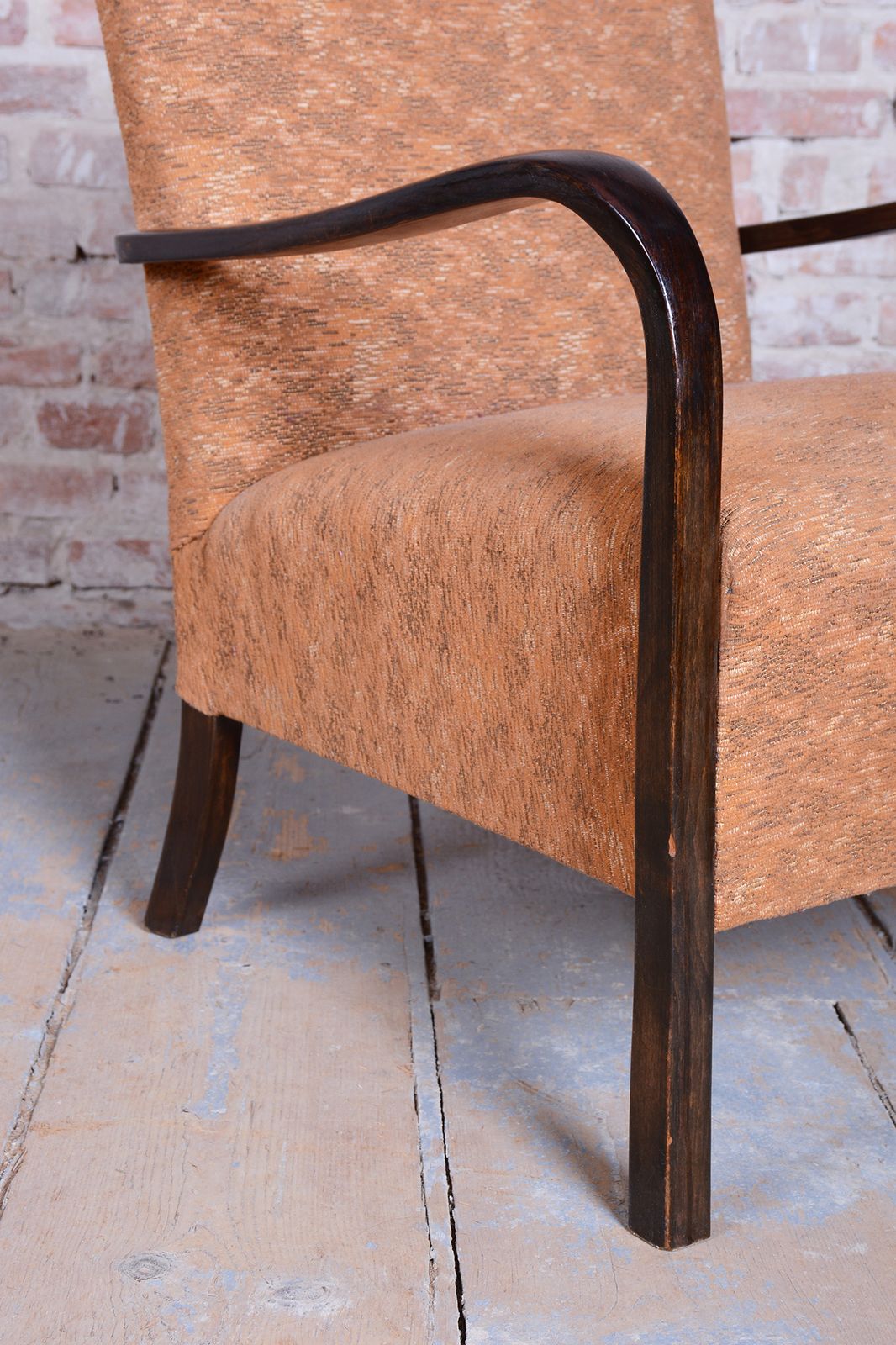Pair Of Restored Art Deco Armchairs, Beech, Polish, Reupholstered, Czech, 1930s photo Furniture
