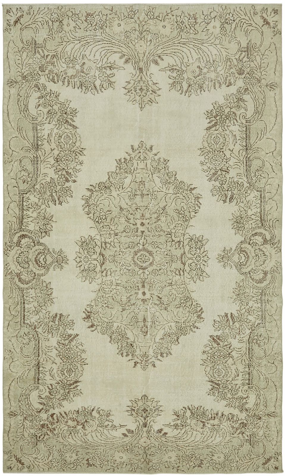 6x10 Beige Turkish Vintage Area Rug   46067