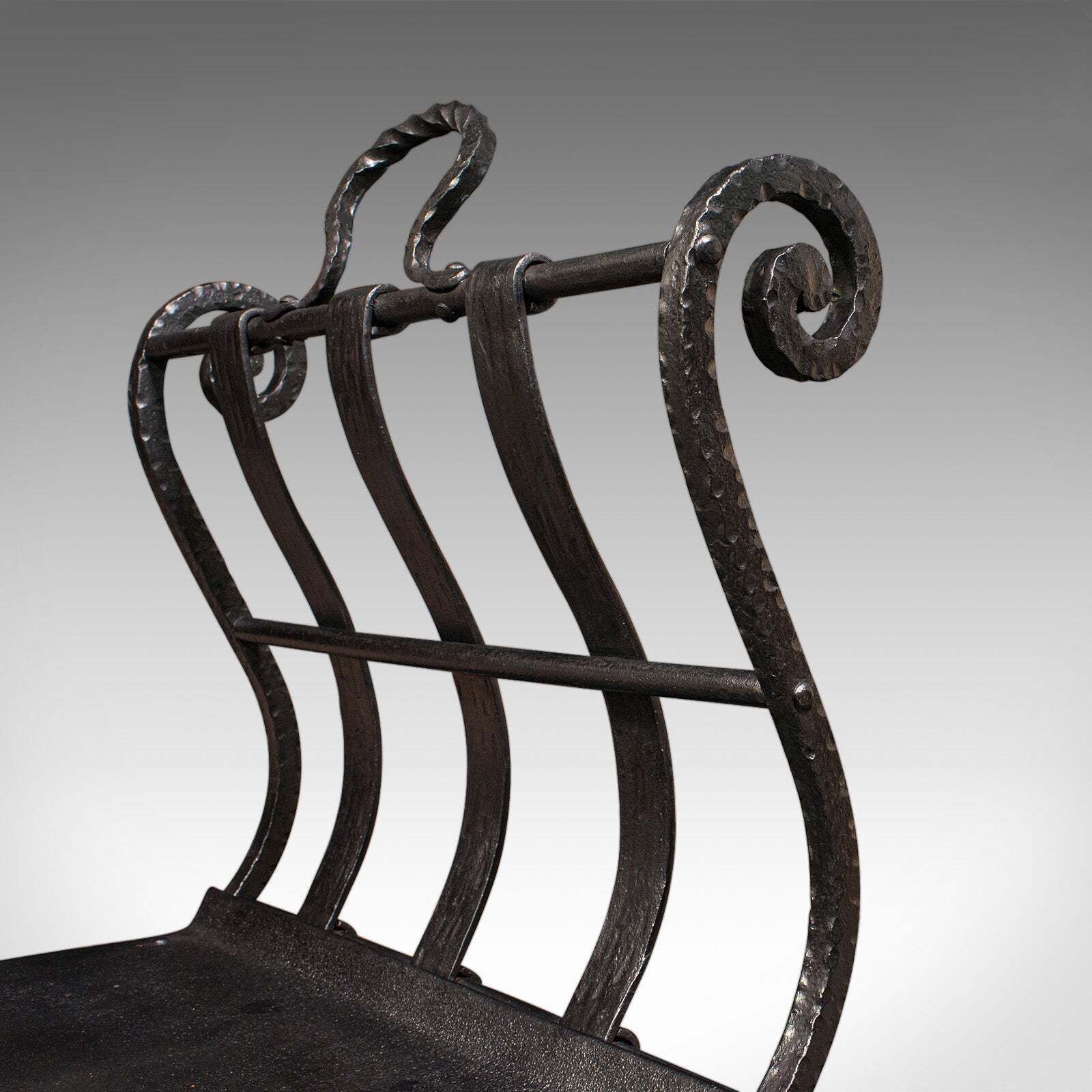 photo furniture Antique Log Layer, English, Wrought Iron Fireside Fuel Keeper, Victorian, C.1850