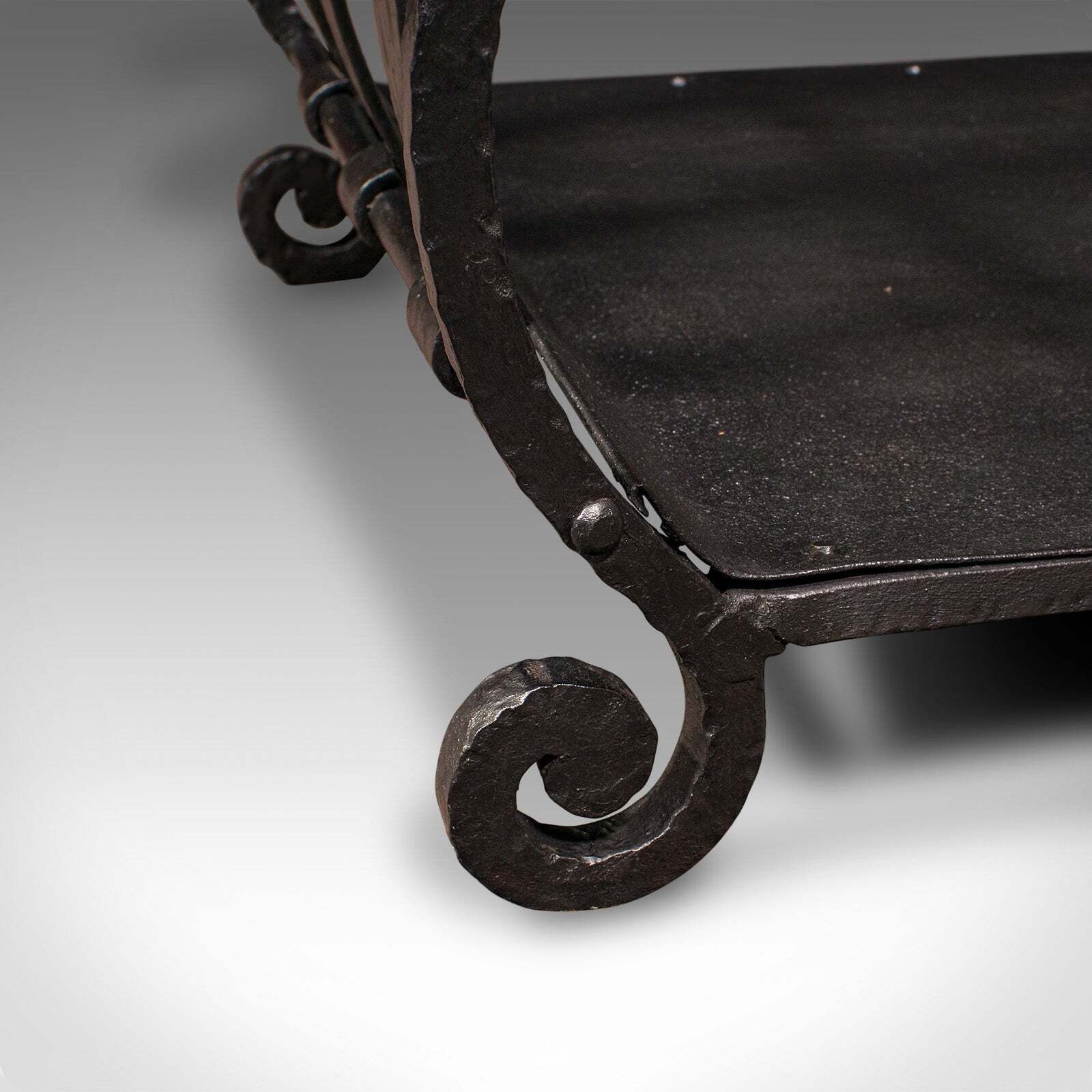 photo for sale Antique Log Layer, English, Wrought Iron Fireside Fuel Keeper, Victorian, C.1850