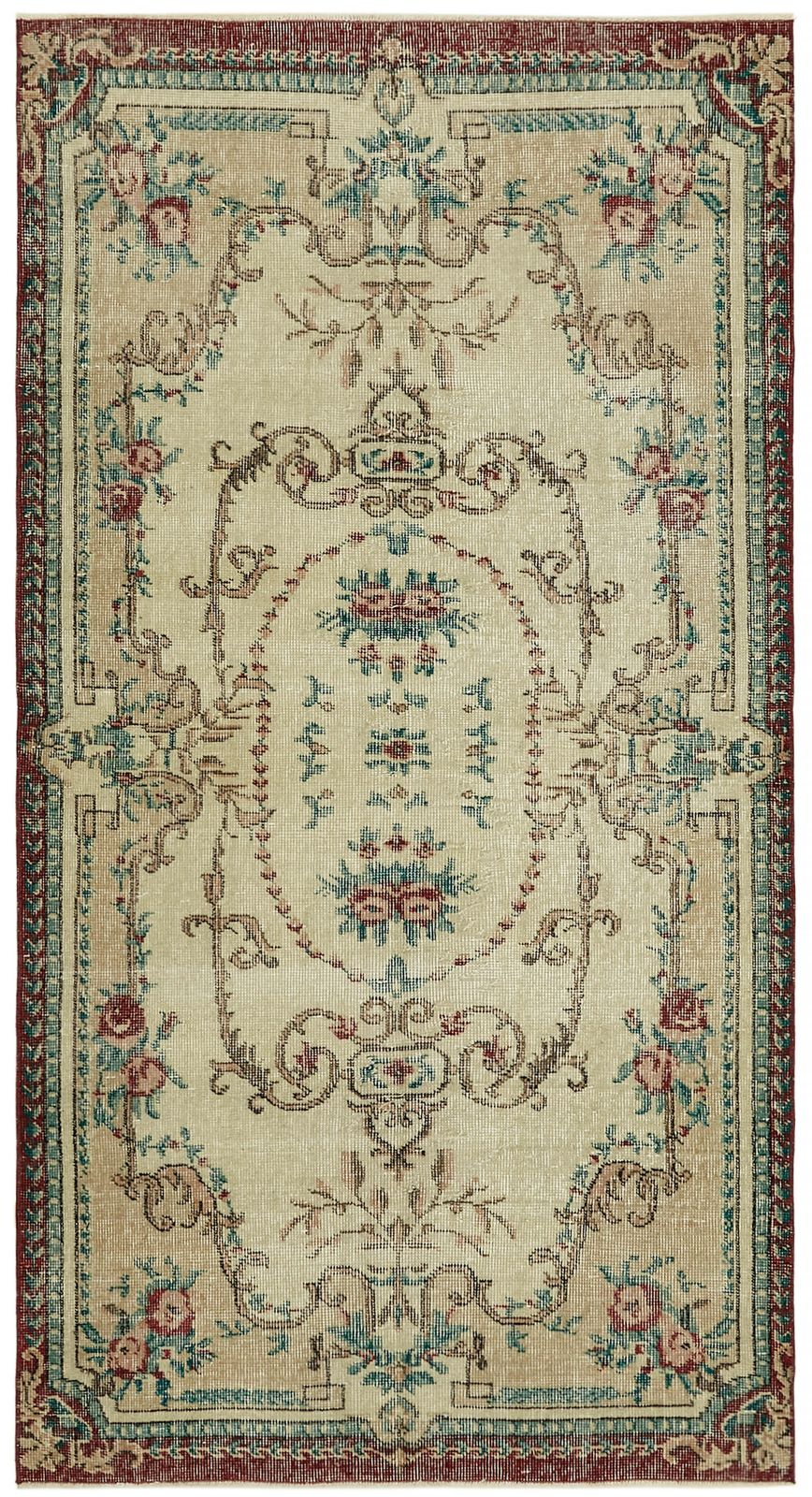 4x7 Red Turkish Vintage Area Rug