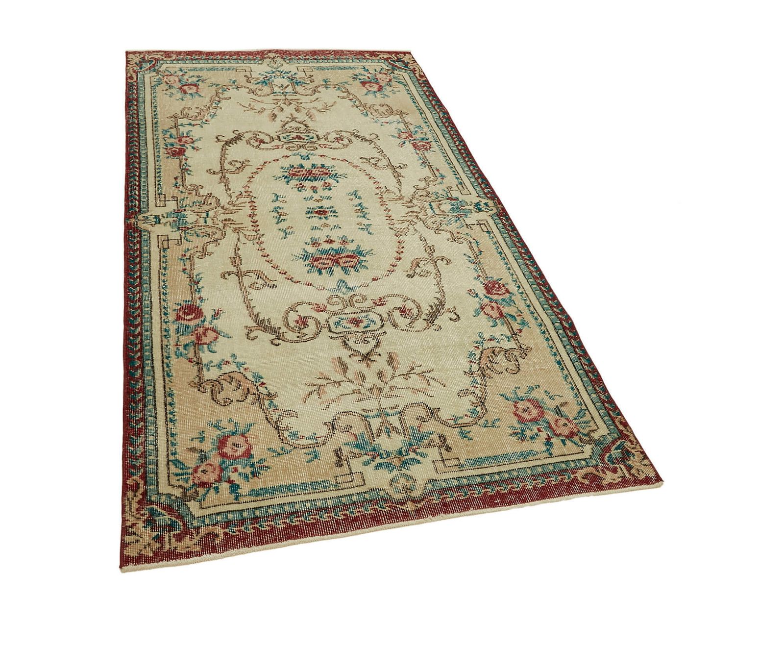 4x7 Red Turkish Vintage Area Rug photo furniture