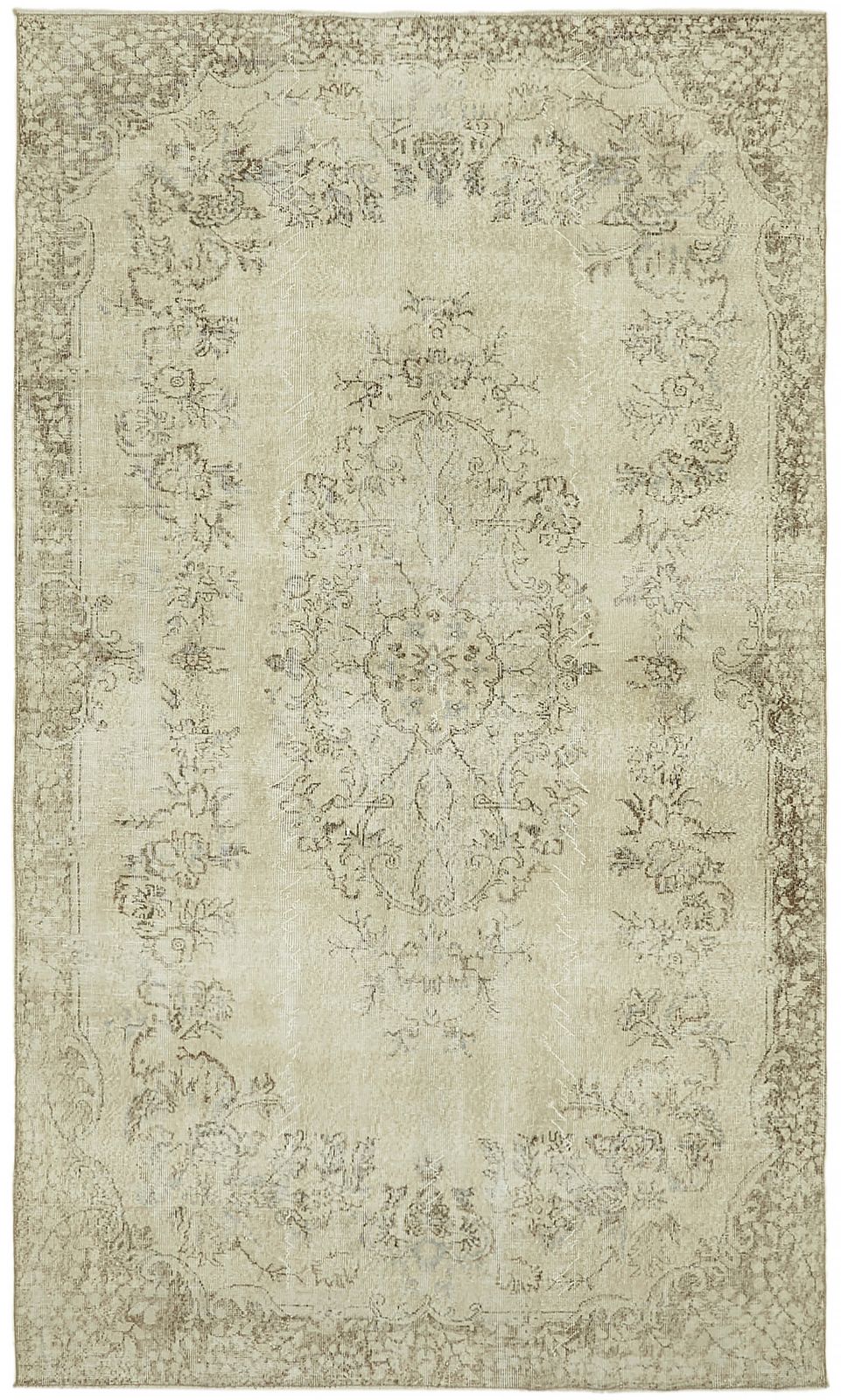 7x11 Beige Turkish Vintage Area Rug   46046