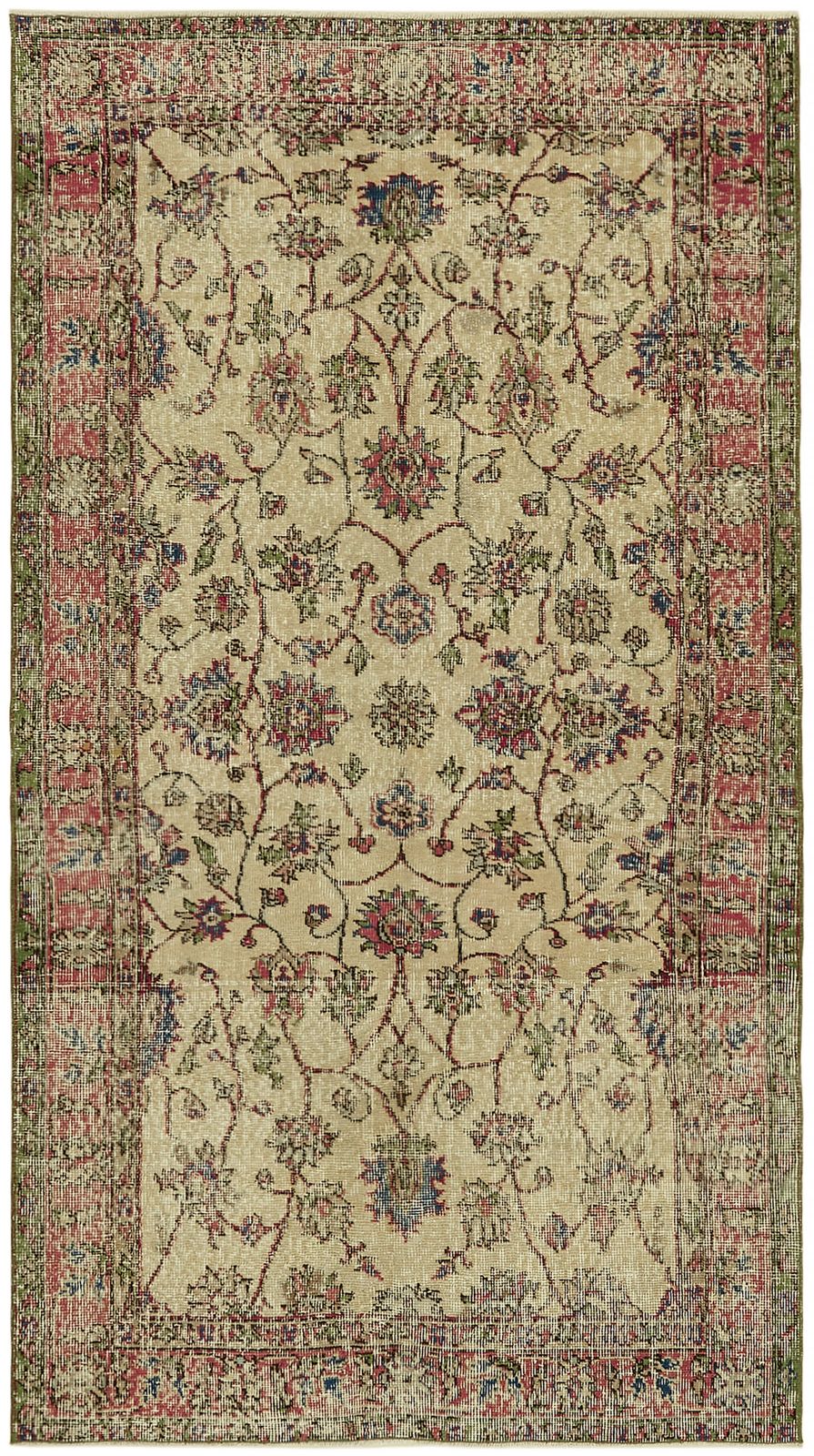4x7 Beige Turkish Vintage Area Rug   45917