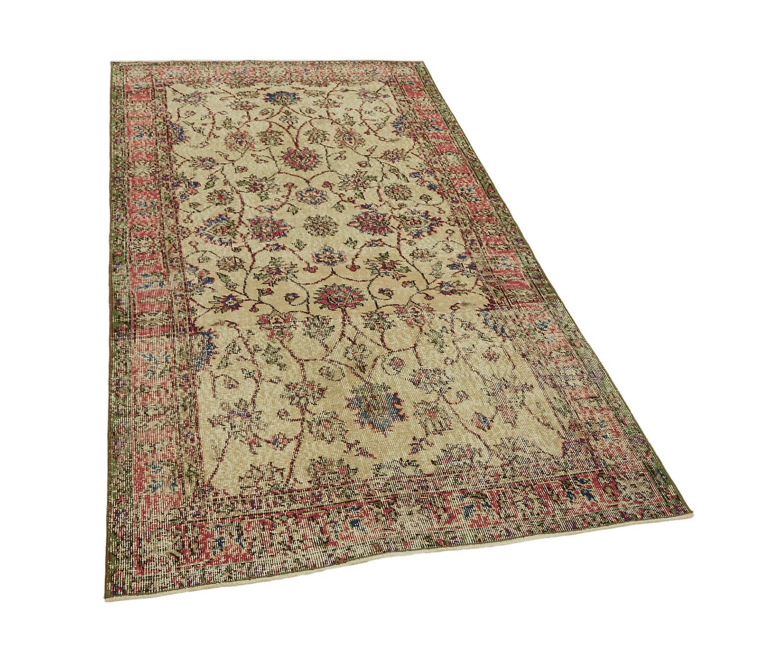 4x7 Beige Turkish Vintage Area Rug   45917 photo furniture