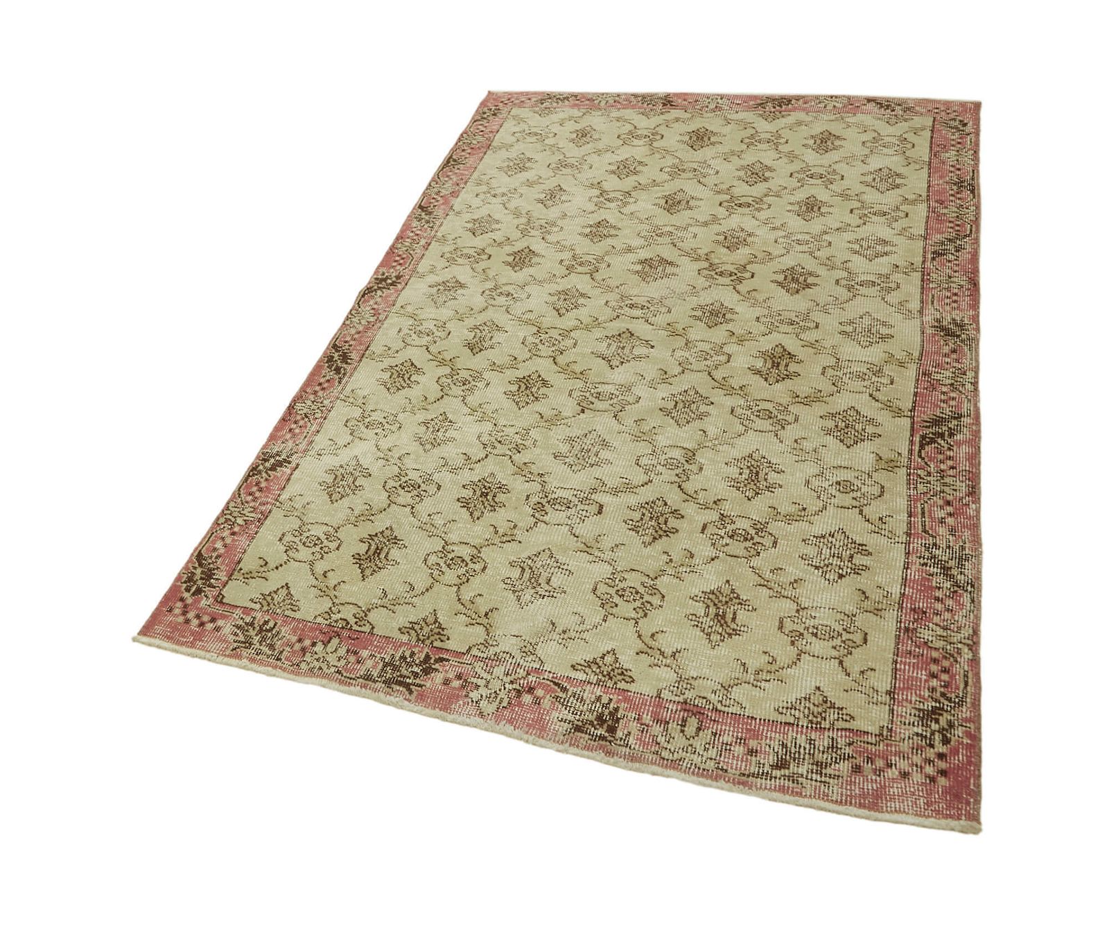 4x6 Beige Turkish Vintage Area Rug   45922 photo for sale