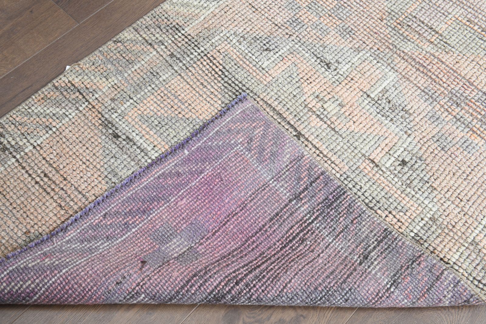 photo for sale 2'8x12'7 Ft, Hallway Decor Vintage Turkish Runner, Abstract Style, Stair Decor, Wool, Handmade Oushak Oushak Rug, Farmhouse Decor
