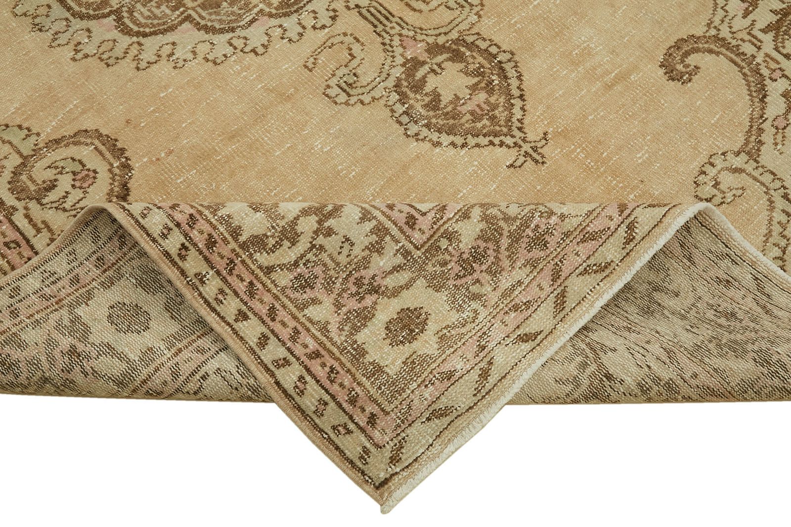 6x10 Beige Turkish Vintage Area Rug photo vinterior