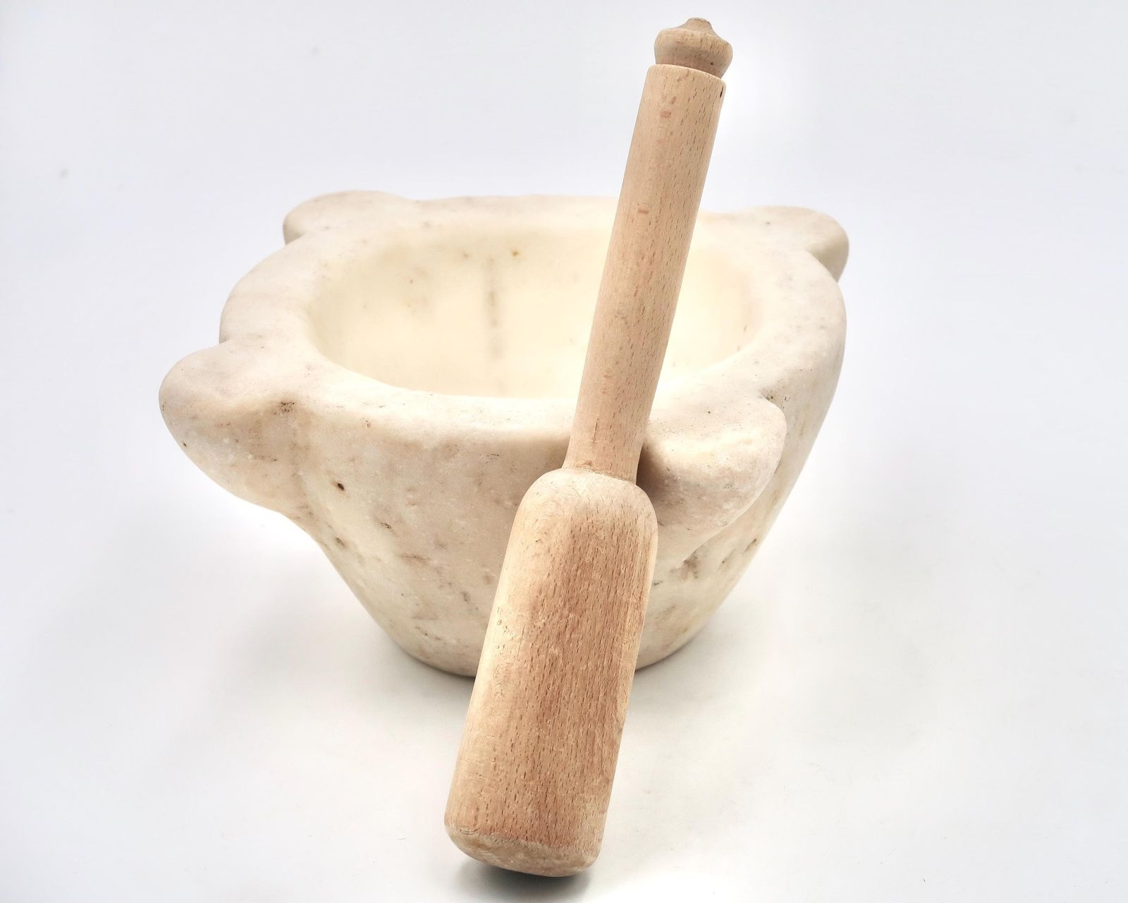 French Antique Stone Mortar And Wood Pestle   19th Century / France, Wabi Sabi, Rustic, Country, Primitive, Farmhouse, Shabby Chic photo vintage