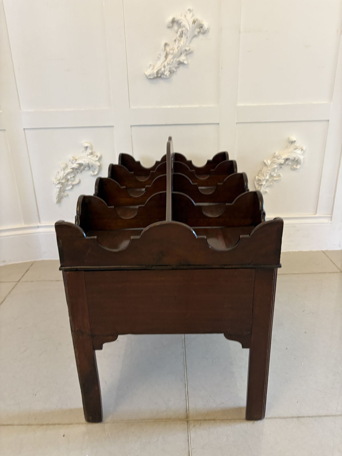 Unusual Antique George III Quality Mahogany Free Standing Coaster/Bottle Stand photo for sale