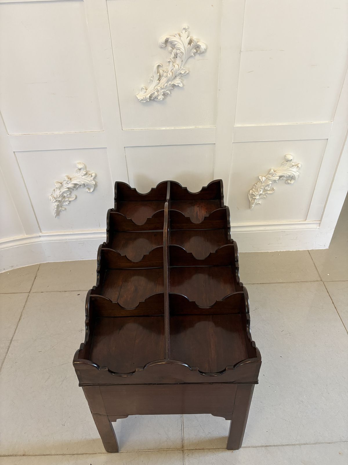 Unusual Antique George III Quality Mahogany Free Standing Coaster/Bottle Stand photo 3850.0