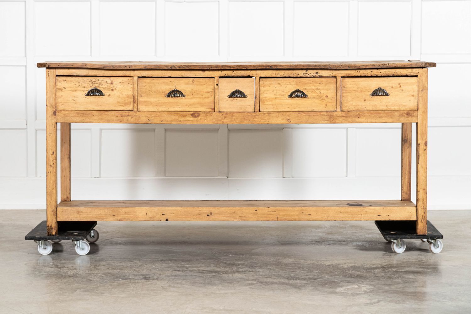 Estate Made Georgian Bleached Country Elm & Pine Dresser Base