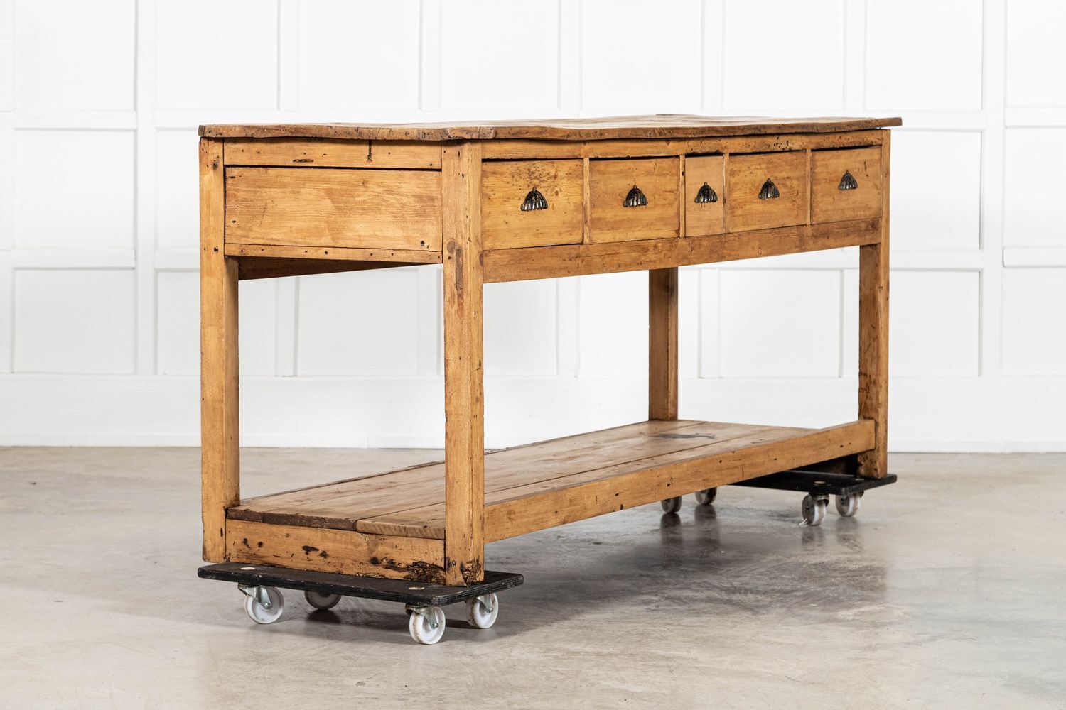 Estate Made Georgian Bleached Country Elm & Pine Dresser Base photo for sale